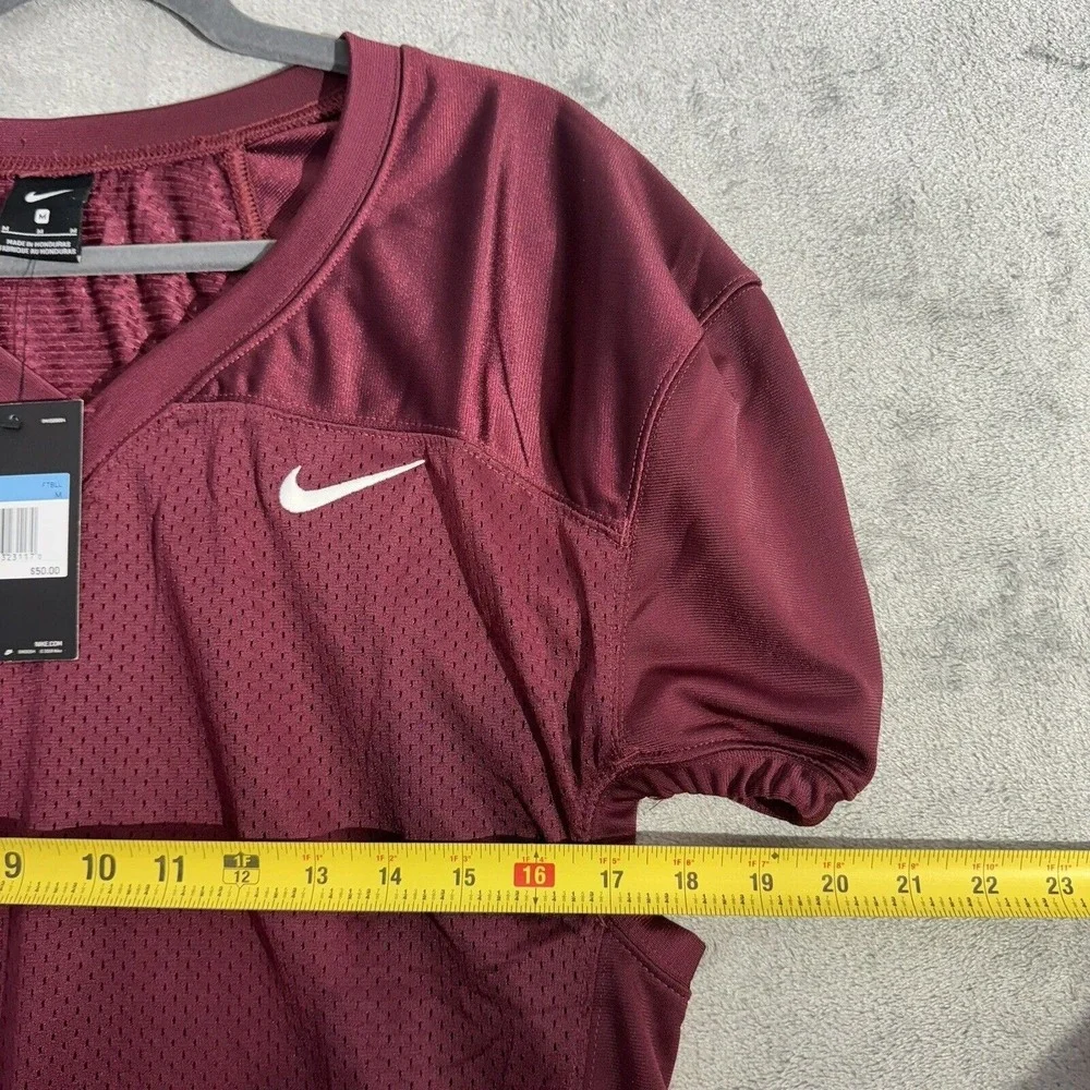 Nike Football Practice Jersey Vapor Mesh Burgundy Medium‎ Swoosh Athletic Shirt